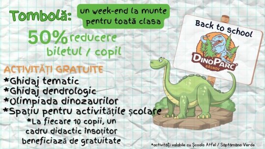 "Școala Altfel" de la Dino Parc Râșnov premiază copiii cu un weekend la munte!