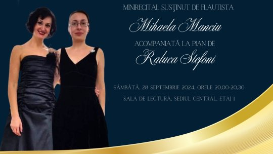 Minirecital de flaut şi pian la Biblioteca Județeană