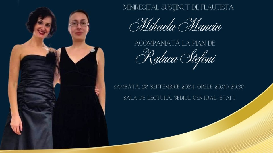 Minirecital de flaut şi pian la Biblioteca Județeană