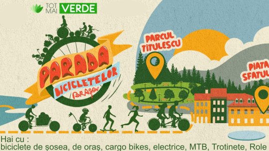 Parada pe biciclete, trotinete și role, prin tot Brașovul