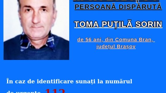Bărbat din județul Brașov, dat dispărut