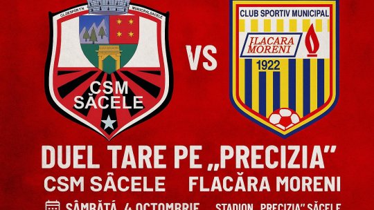 Fotbal: CSM Săcele - Flacăra Moreni, în liga a treia