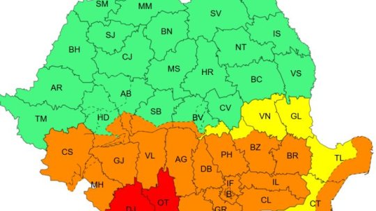 Cod portocaliu de ninsori și viscol în zona montană a județului Brașov