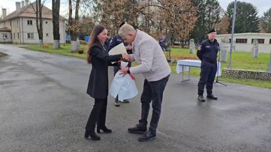 Ceremonie specială pentru asistenta care a salvat viața unui jandarm