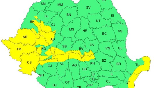 COD GALBEN de vânt puternic, în zona montantă a județului Brașov