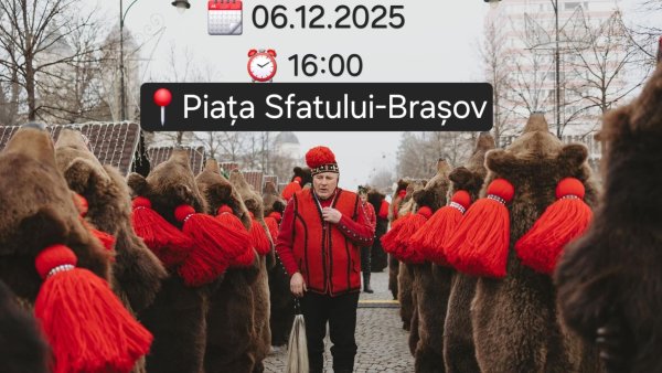 Urşii din Leorda-Comăneşti aduc la Braşov jocul tradiţional