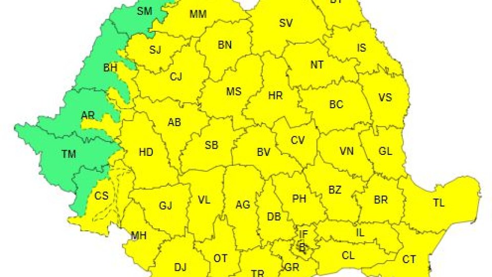 ANM: Cod galben de ger până în 24 februarie