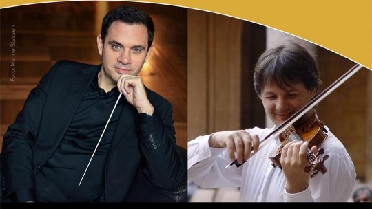 Dirijorul Christopher Ward și violonistul Liviu Prunaru, la Sala Radio