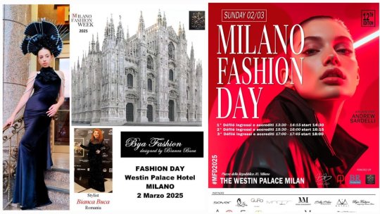 Designerul vestimentar Bianca Bucă, pe podiumul Milano Fashion Week