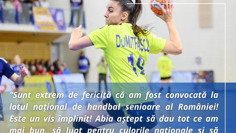 Handbal: Gabriela Dumitrașcu a fost convocată în premieră la națională