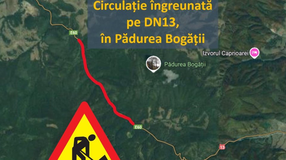 Trafic îngreunat, miercuri, în Pădurea Bogății