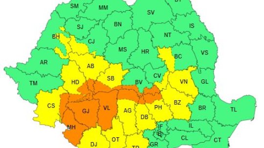COD PORTOCALIU de ploi torențiale în zona montană a județului Brașov