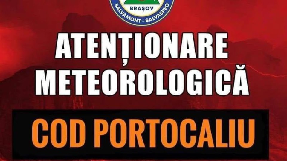 Cod portocaliu de vreme severă la munte