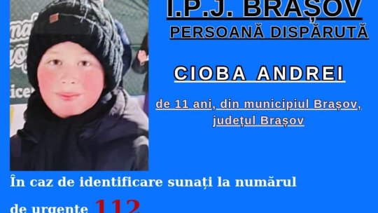 Copil căutat de polițiștii brașoveni