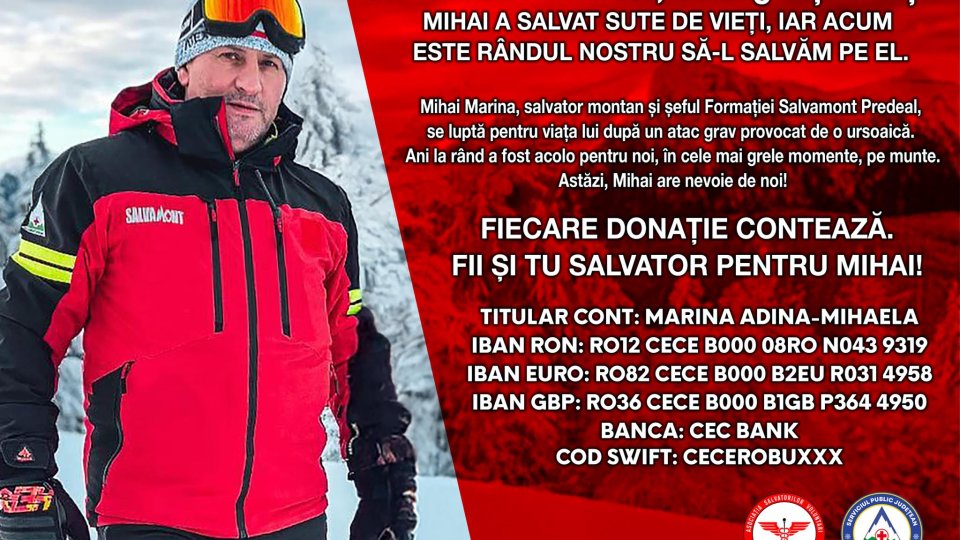Salvamontistul din Predeal rănit grav de o ursoaică are nevoie de ajutor. Campanie umanitară – „Fii și tu salvator pentru Mihai”