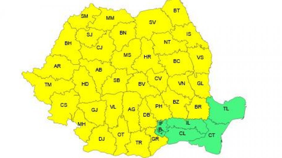 COD GALBEN de viscol până duminică seara