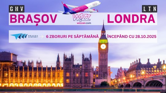 Mai multe zboruri către Londra, de la Brașov, din octombrie