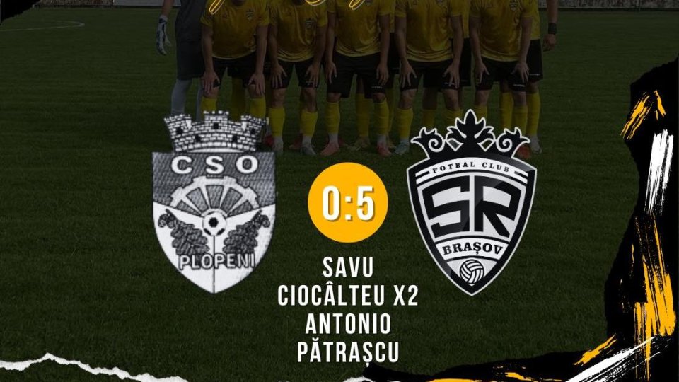 Fotbal: SR Brașov, succes cu 5-0 în deplasare