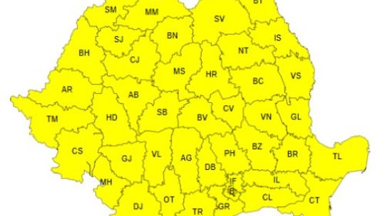 COD GALBEN de vânt și ploi în toată țara