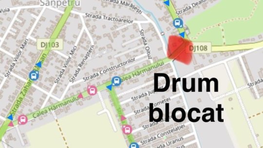 Traseu deviat al liniei 411, la Sânpetru