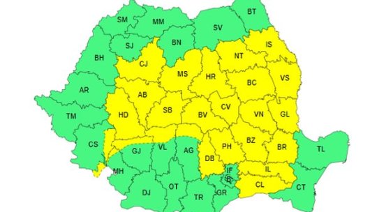 COD GALBEN de ploi, vijelii și grindină, la Brașov!