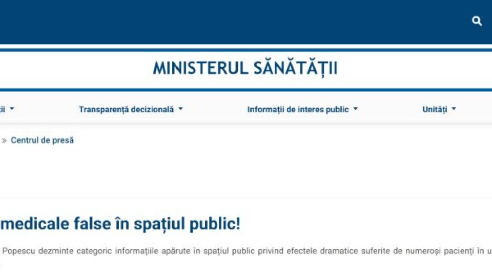 Informații medicale false în spațiul public!