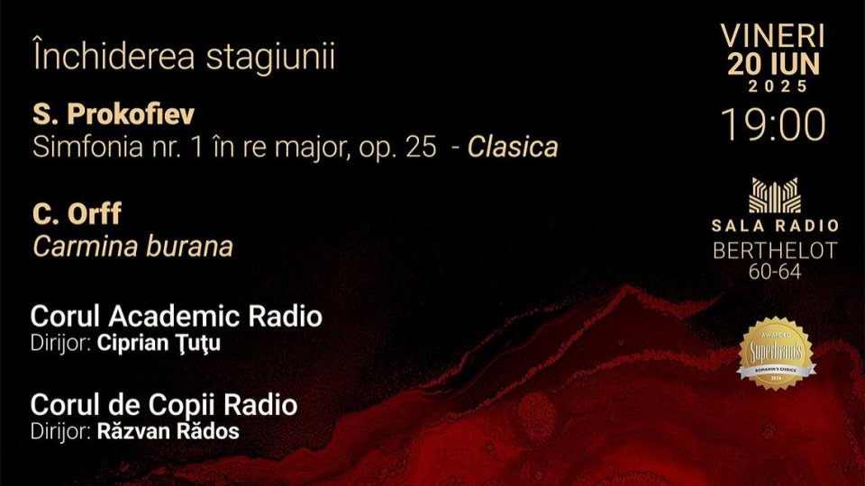 Carmina Burana închide stagiunea la Sala Radio