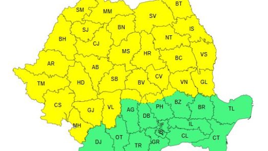 COD GALBEN de caniculă, până sâmbătă dimineața, la Brașov. Ploi și vijelii pe parcursul zilei de vineri!