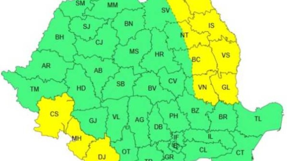Cod galben de vânt puternic în 11 județe