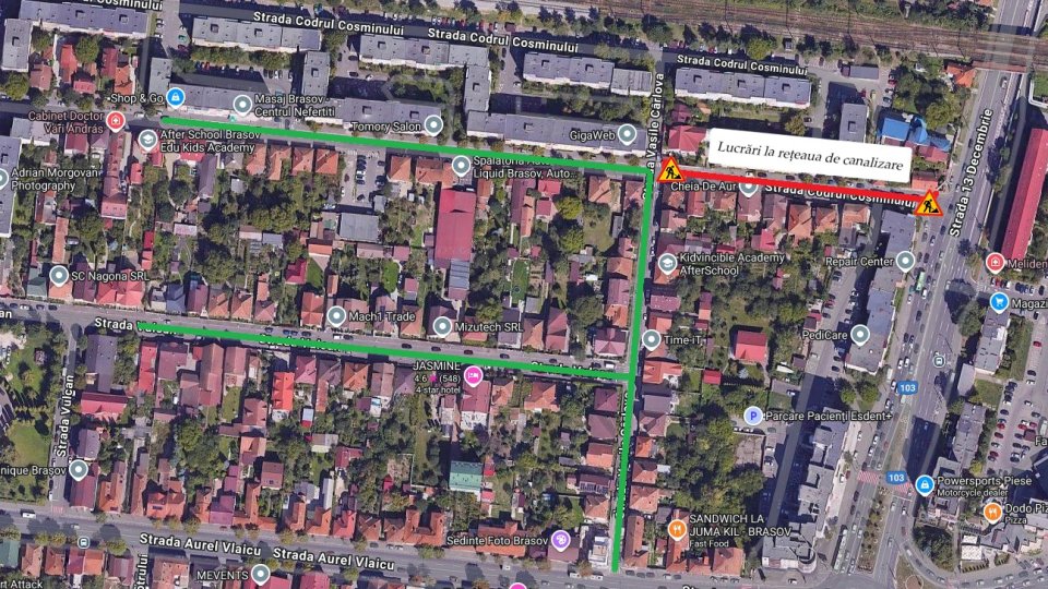 Trafic restricționat astăzi, pe strada Codrul Cosminului