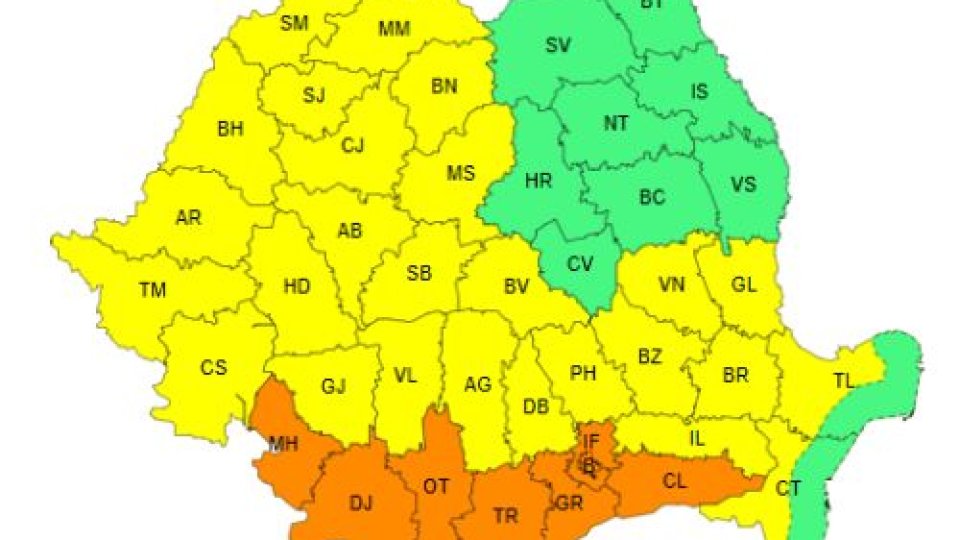 Cod galben de caniculă, până vineri, în județul Brașov