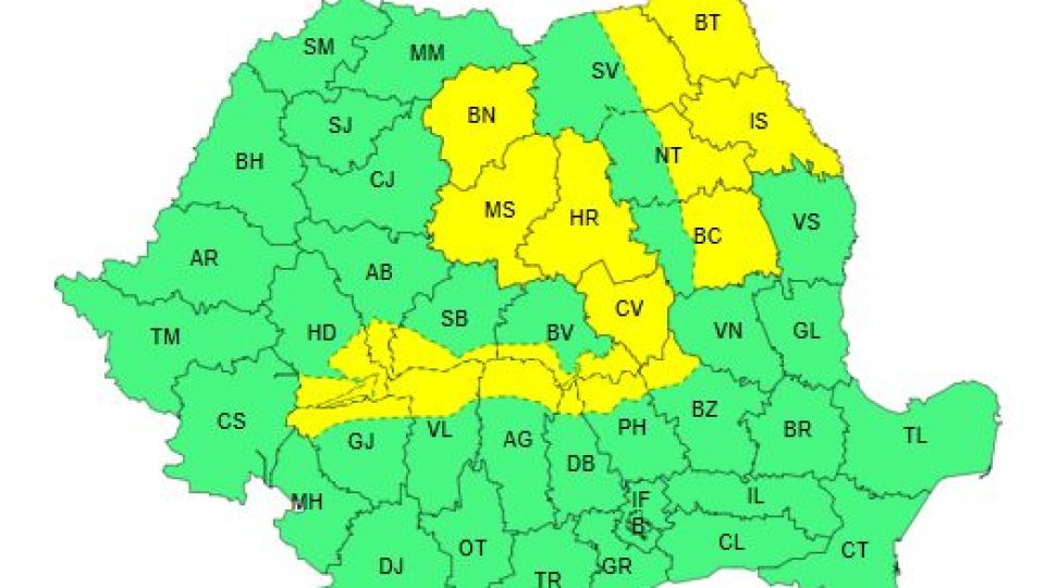 Cod galben de instabilitate atmosferică, în județul Brașov