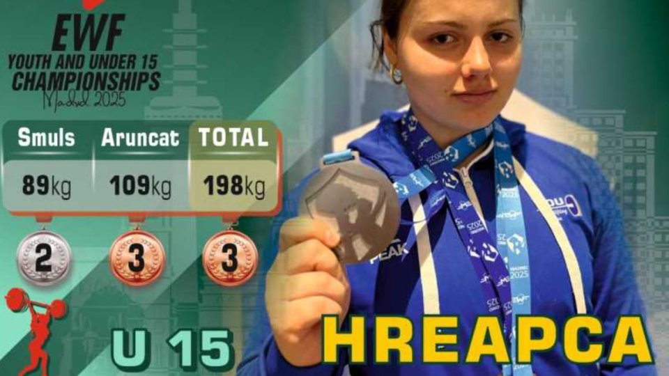 Haltere: România a încheiat Europenele de juniori cu 16 medalii