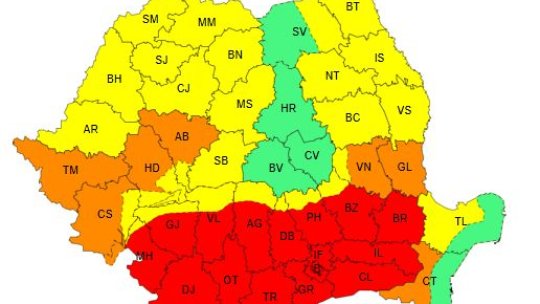 Cod roşu de caniculă în București și 15 judeţe din Oltenia şi Muntenia