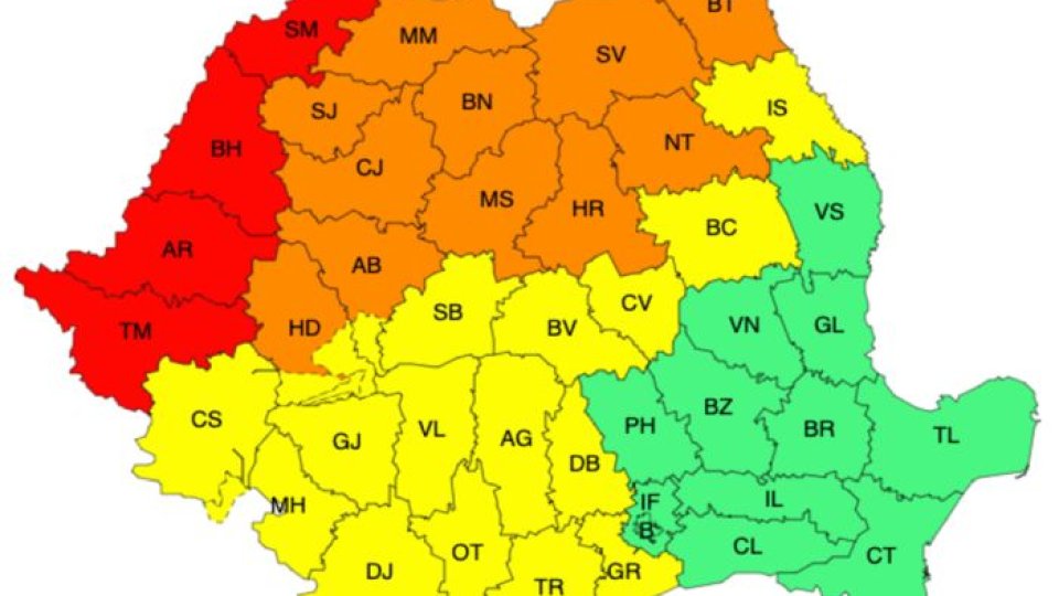 Cod galben de instabilitate atmosferică, la Brașov, până la ora 23.00