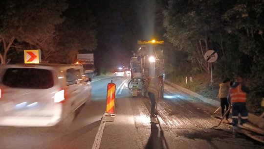 Asfaltări pe timp de noapte, între Brașov și Predeal
