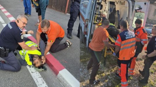 Victimă scoasă de jandarmi de sub o autoutilitară