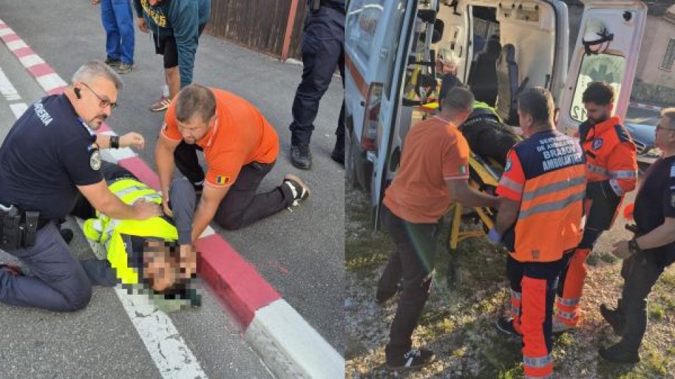 Victimă scoasă de jandarmi de sub o autoutilitară