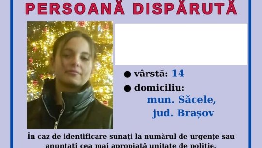 Minoră de 14 ani din Săcele, căutată de polițiști