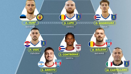 Volei masculin: Corona Brașov - trei jucători în echipa etapei