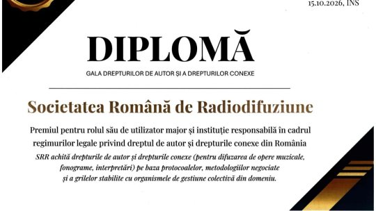 SRR, premiată în cadrul Forumului drepturilor de autor și al drepturilor conexe