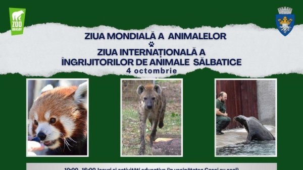 Zoo Brașov sărbătorește Ziua Mondială a Animalelor pe 4 octombrie. Programul activităților