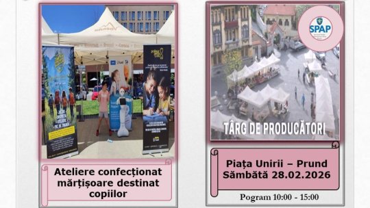 Atelierul „Mărţişoare cu suflet”, sâmbătă, în Piaţa Unirii