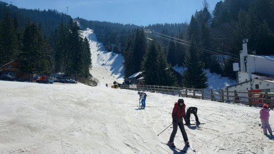 Condiții bune de schi în partea superioară a masivului Postăvarul