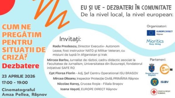Cum ne pregătim pentru situații de criză? – dezbatere la Cinematogaful Amza Pellea din Râșnov