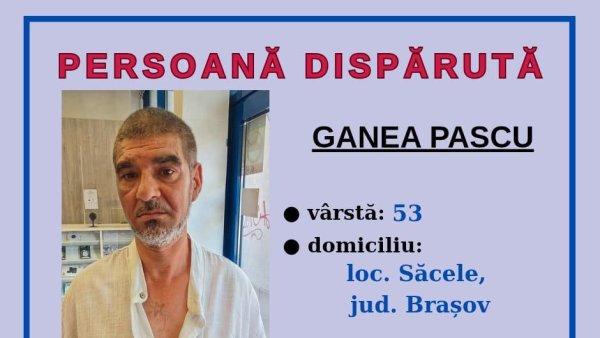 Bărbat de 53 de ani căutat de polițiștii brașoveni