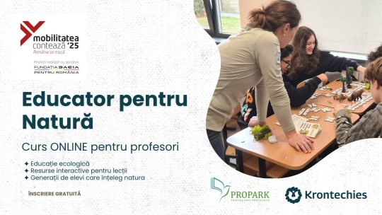 Profesorii brașoveni pot deveni „Educatori pentru natură”. Propark organizează un curs online gratuit