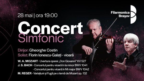 Florin Ionescu-Galați interpretează două concerte de Bach, joi seară, la Filarmonica Brașov