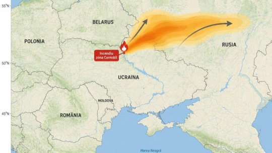Norul de fum de la Cernobîl nu va afecta România, potrivit Ministerului Mediului