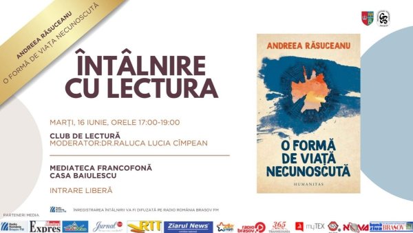 Clubul de lectură de la Casa Baiulescu revine cu romanul Andreei Răsuceanu